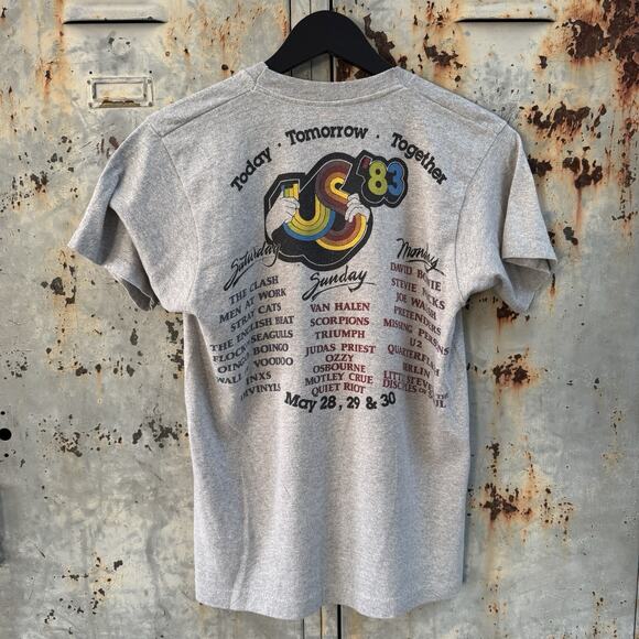 Vintage 1983 Original US Festival Band T Shirt Clash David Bowie Ozzy Obsourne M - Picture 6 of 7